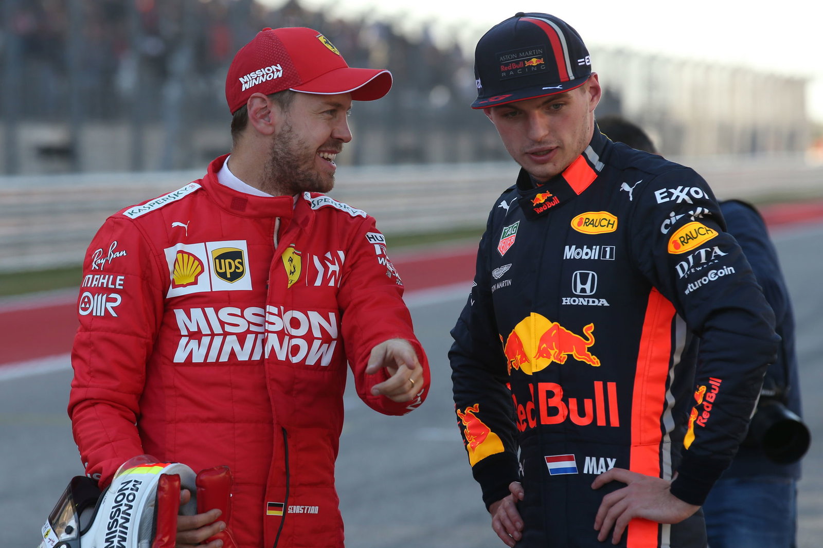 Sebastian Vettel and Max Verstappen