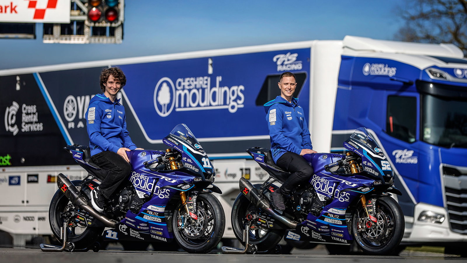 Rory Skinner, Danny Kent on 2026 Cheshire Mouldings Yamahas. Credit: TAS Racing.