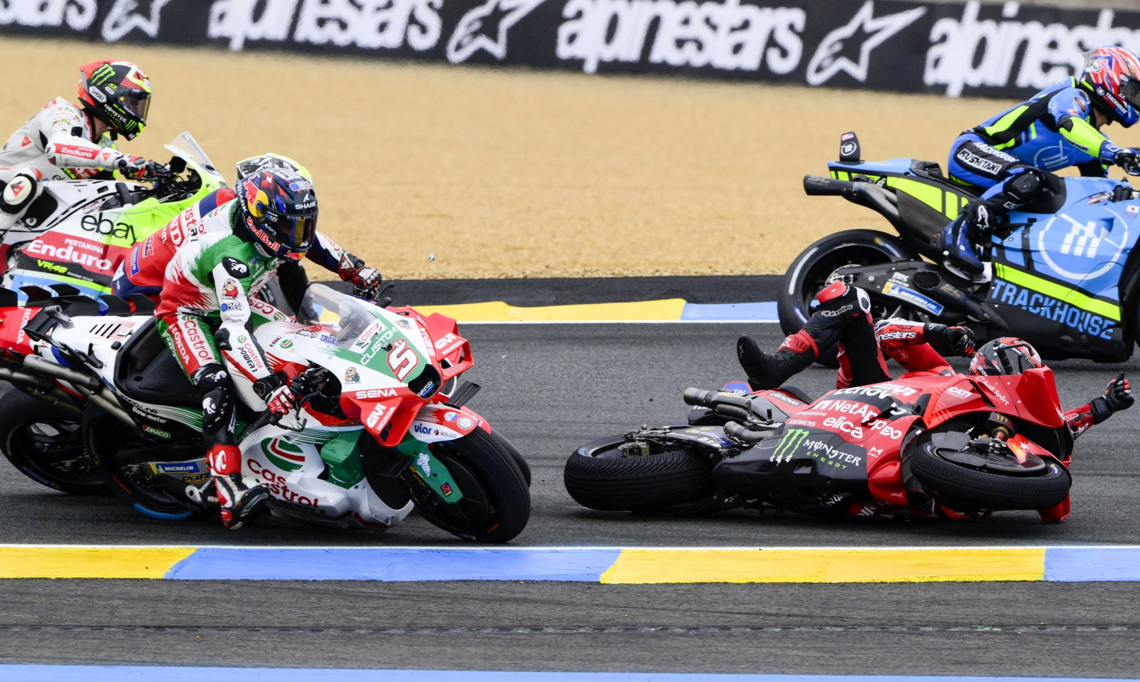 Francesco Bagnaia crash, 2025 French MotoGP.