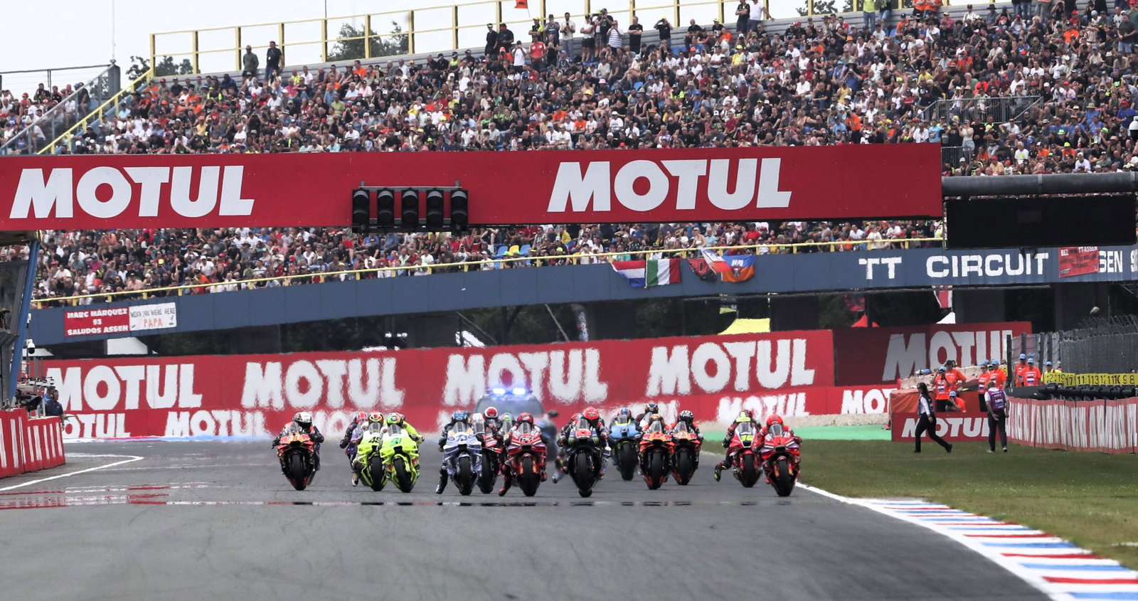 Start, 2025 Dutch MotoGP at Assen.