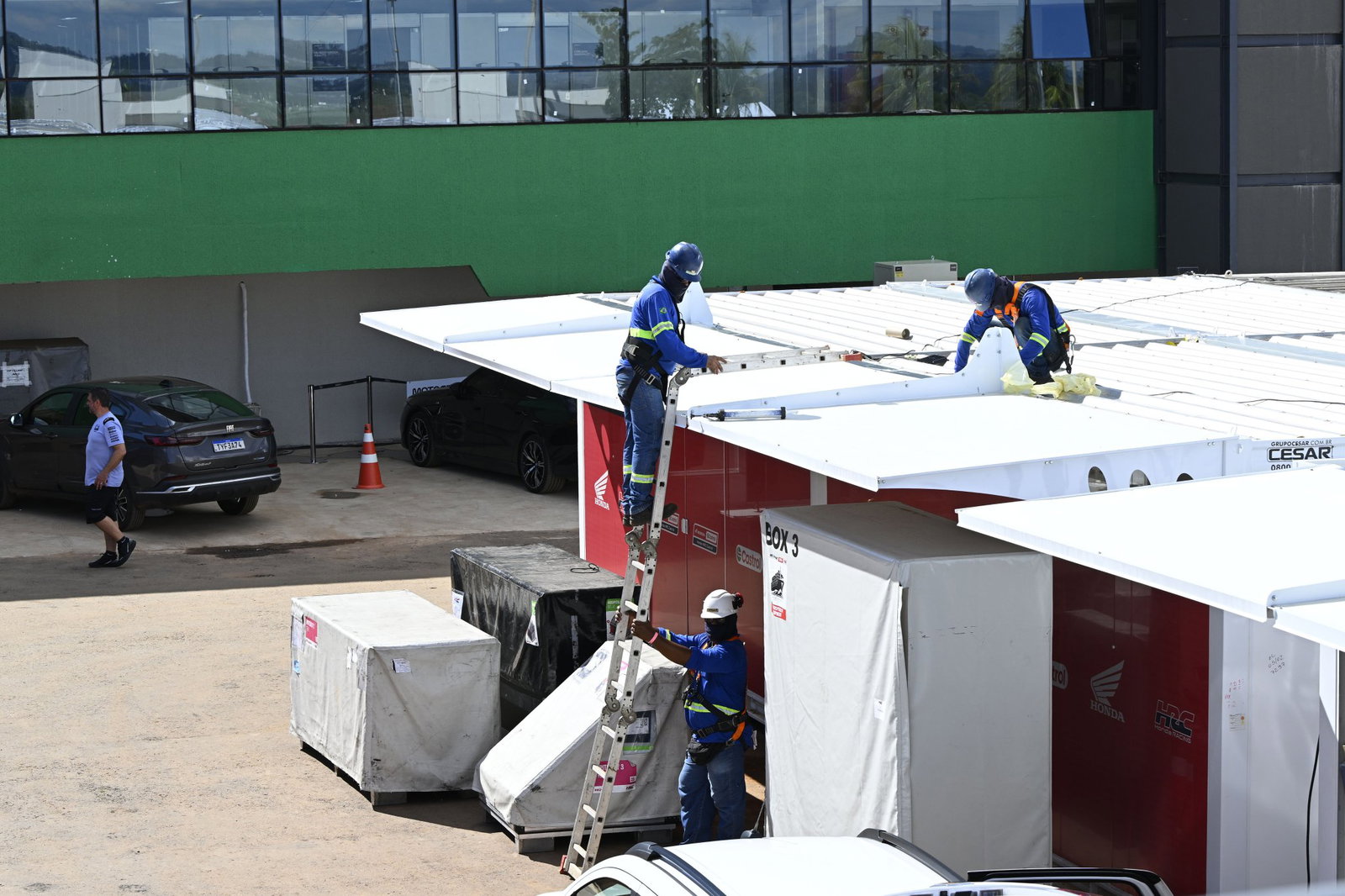 Paddock construction work, 2026 Brazilian MotoGP.