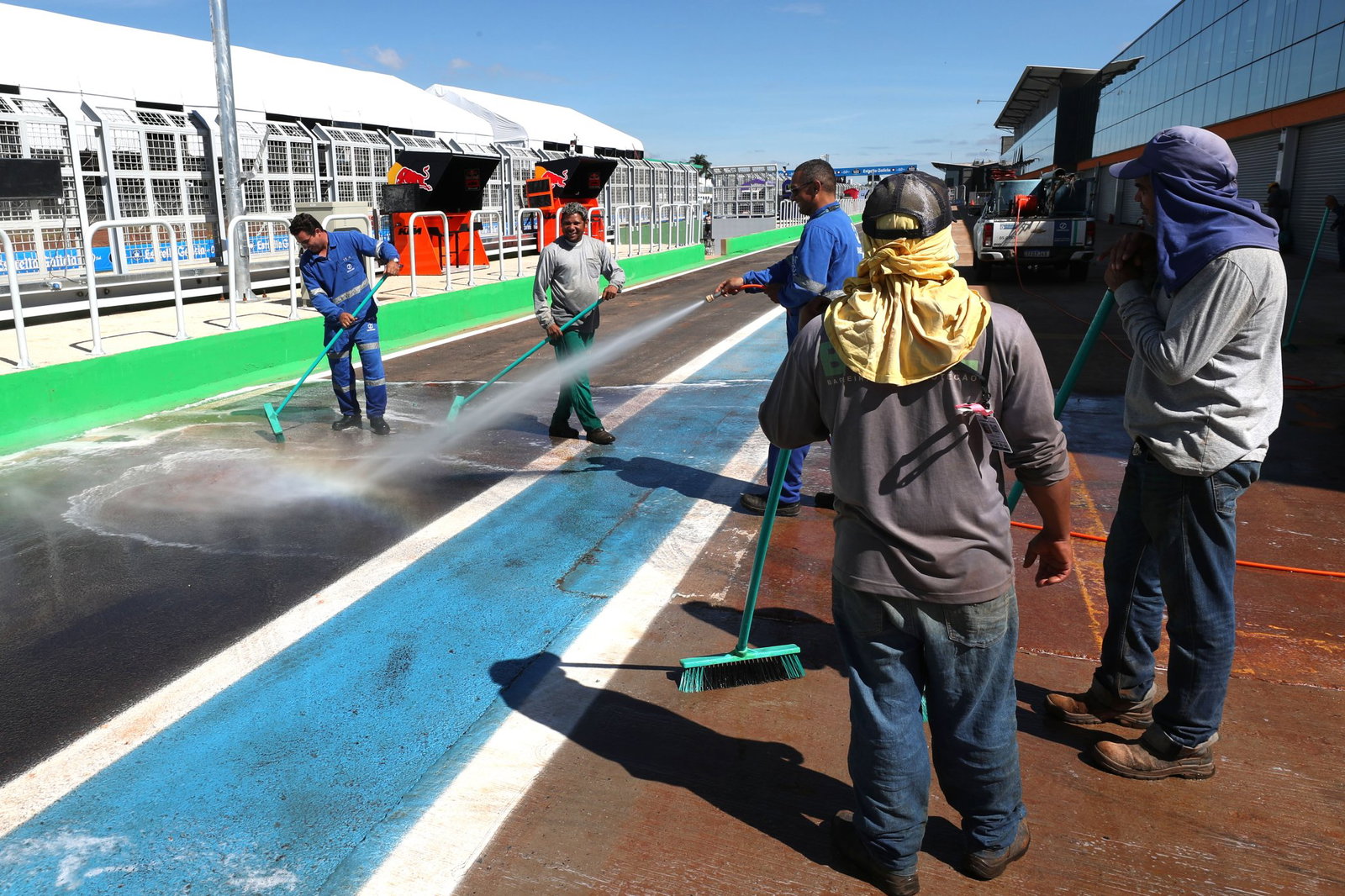 Pit lane clean-up, 2026 Brazilian MotoGP.