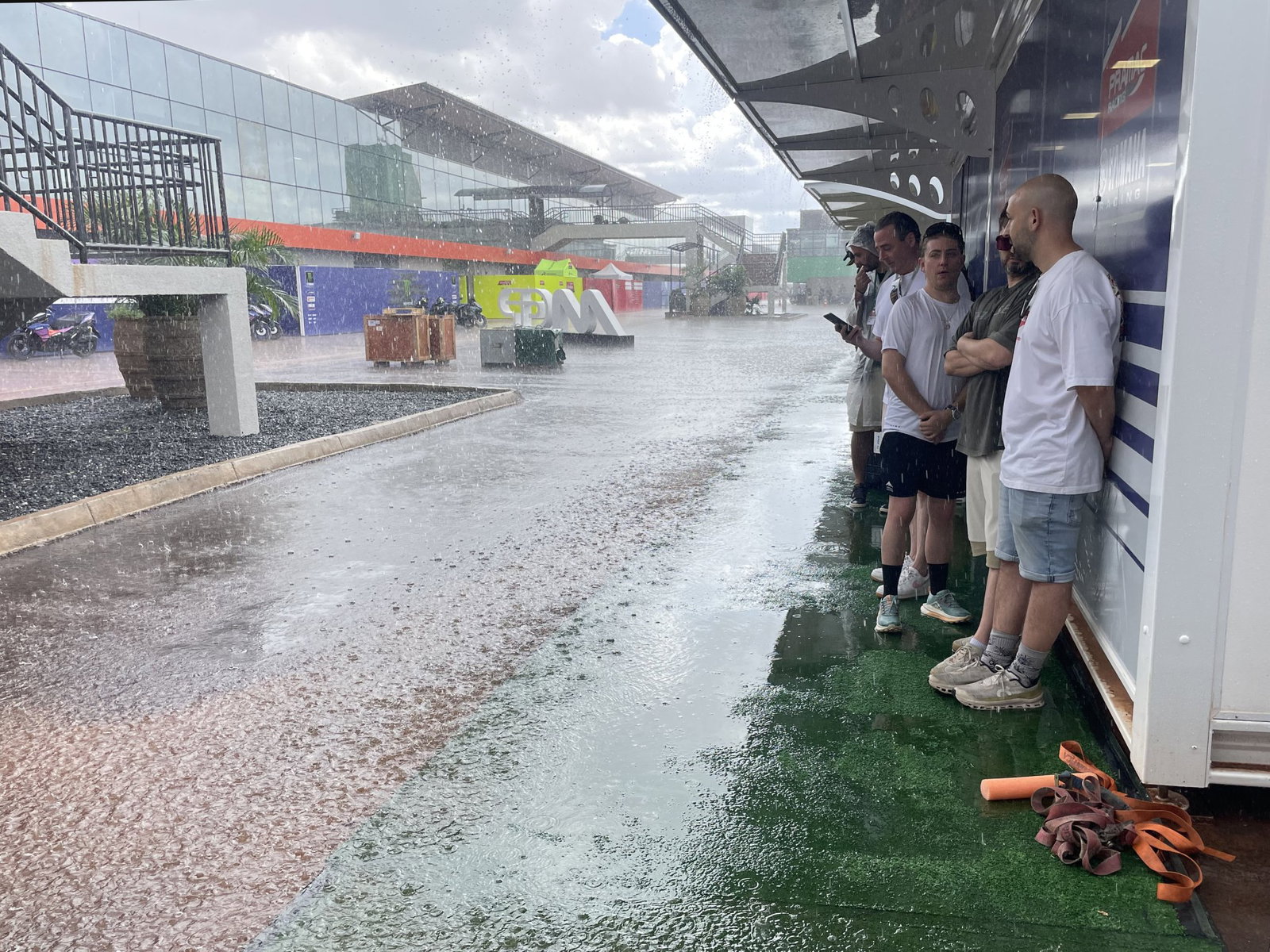 Rain pours down on Thursday at the Brazilian MotoGP.