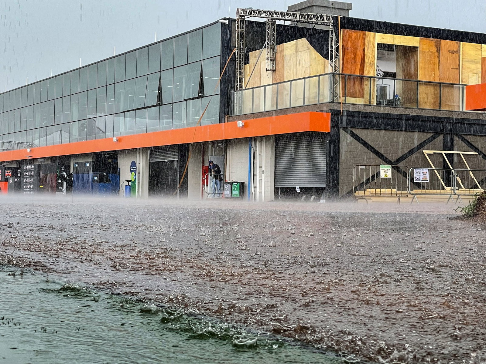 Rain soaks the paddock on Thursday at the 2026 Brazilian MotoGP.
