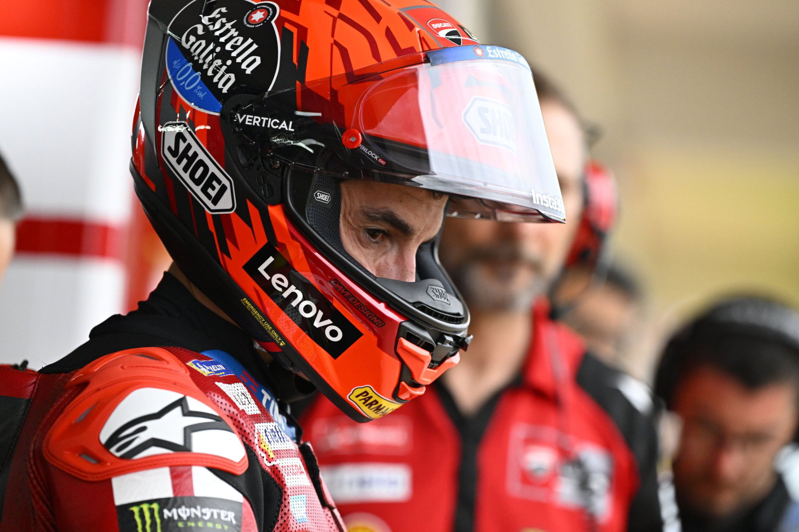 Marc Marquez, 2026 MotoGP Brazilian Grand Prix, leaving pit box. Credit: Gold and Goose.
