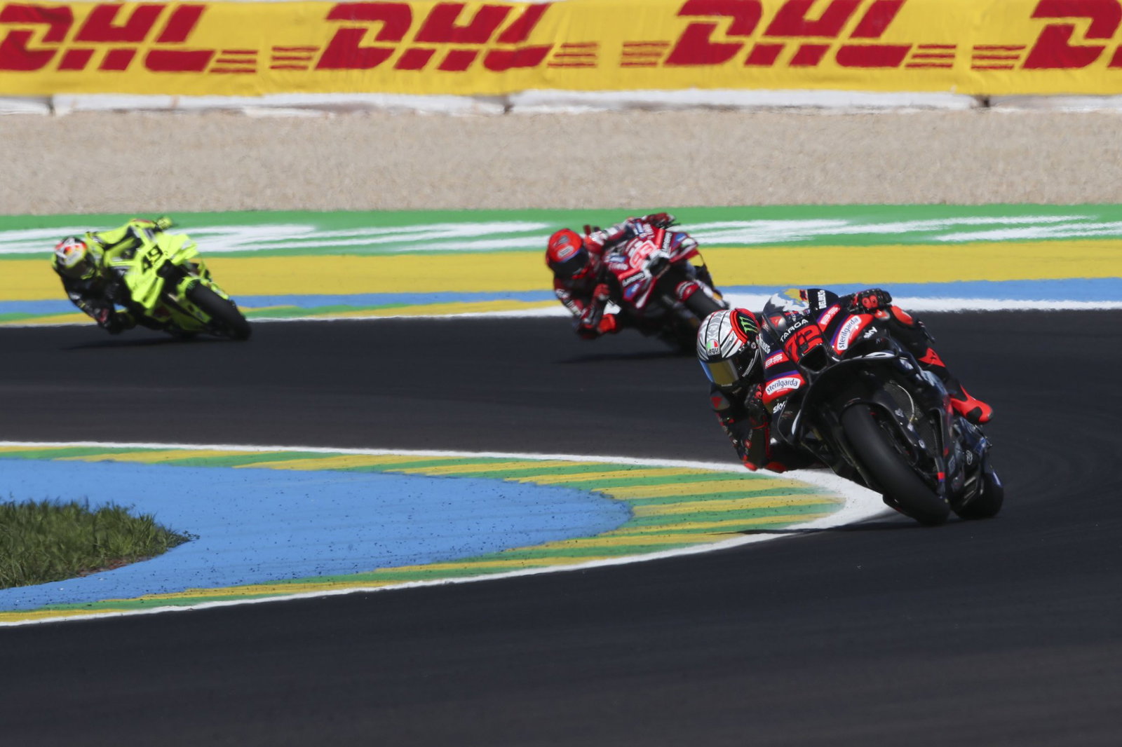 Marco Bezzecchi leads Marc Marquez, Fabio Di Giannantonio, 2026 MotoGP Brazilian Grand Prix. Credit: Gold and Goose.