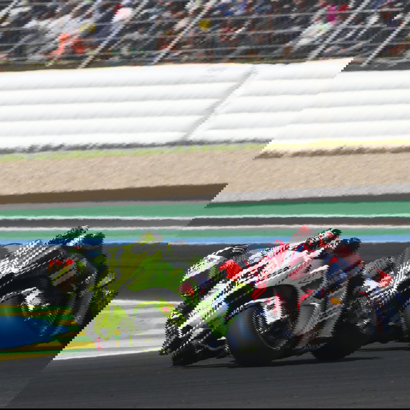 Fabio Di Giannantonio leads Marc Marquez, 2026 MotoGP Brazilian Grand Prix. Credit: Gold and Goose.