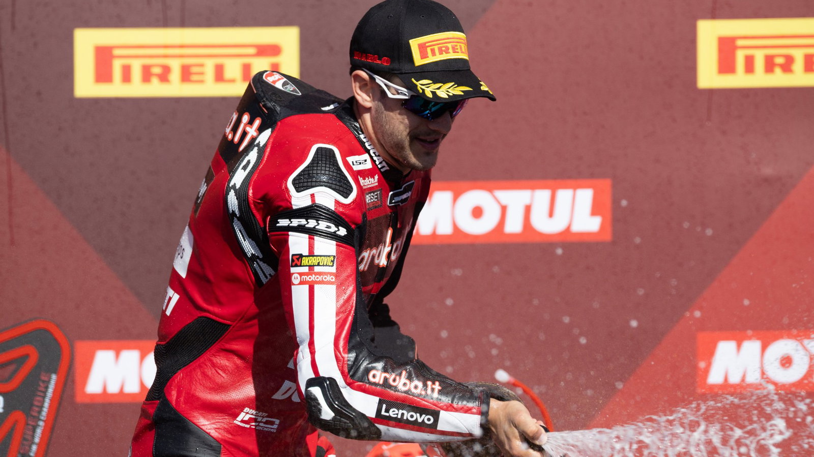 Iker Lecuona, 2026 Portuguese WorldSBK, podium. Credit: Gold and Goose.