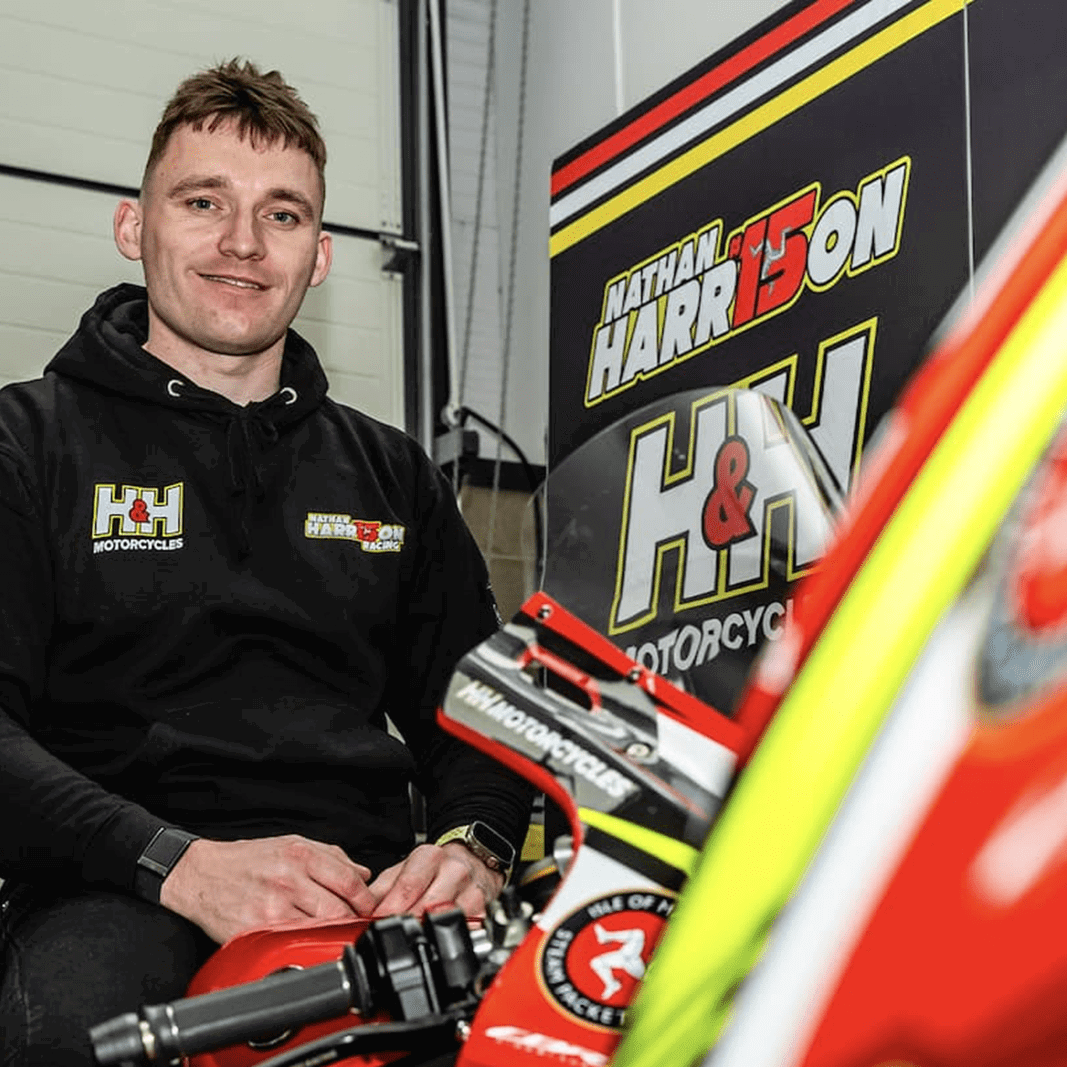 Nathan Harrison on 2026 H&H Motorcycles Honda. Credit: Isle of Man TT.