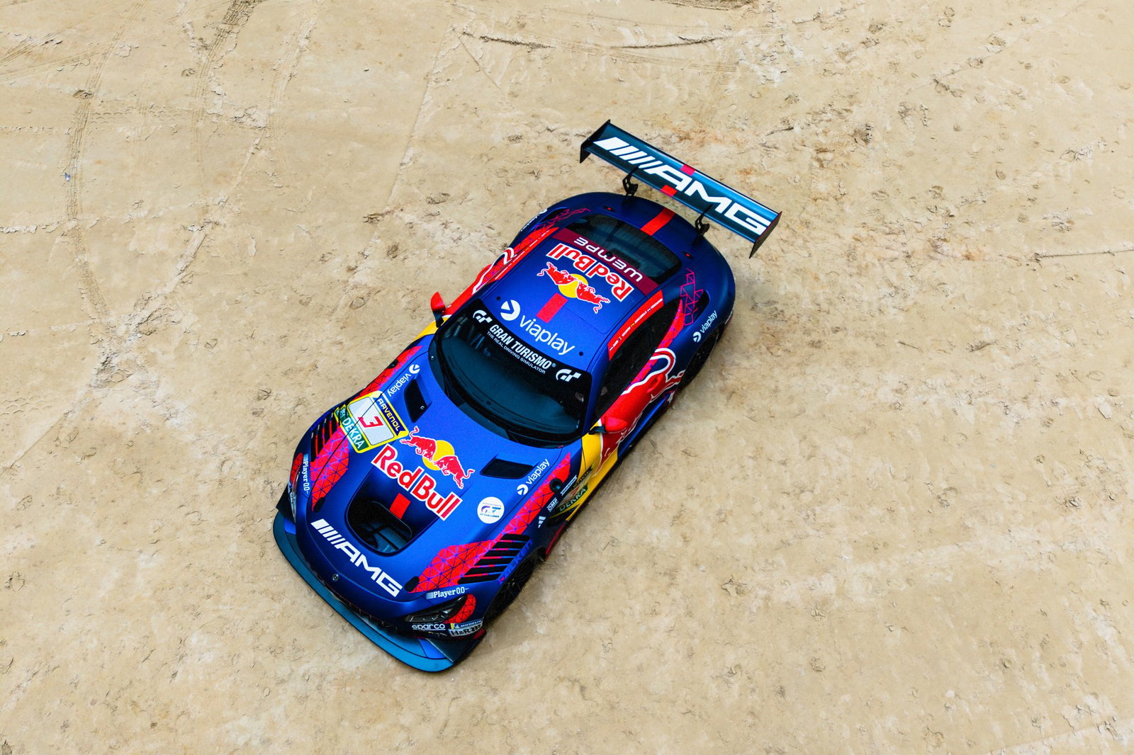The Red Bull coloured Mercedes AMG GT3 car Verstappen will race in