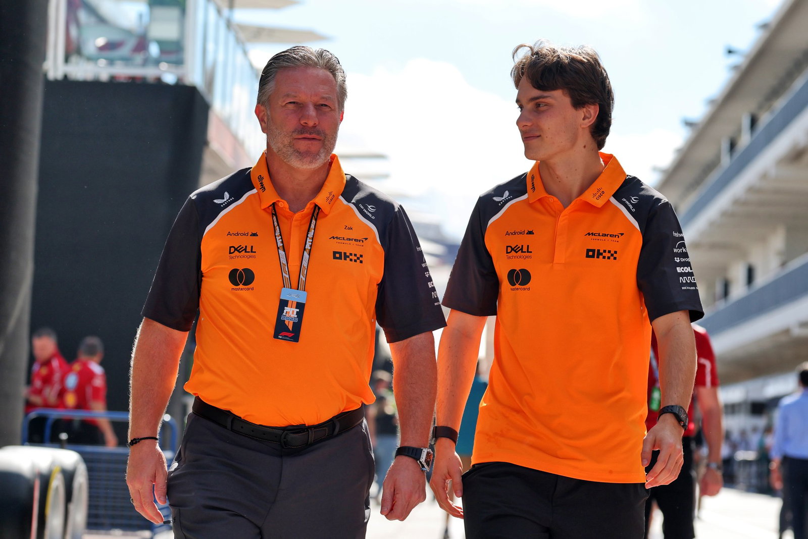McLaren boss Zak Brown and Oscar Piastri 