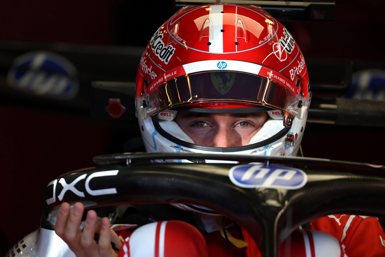 Charles Leclerc set the fastest time in FP1