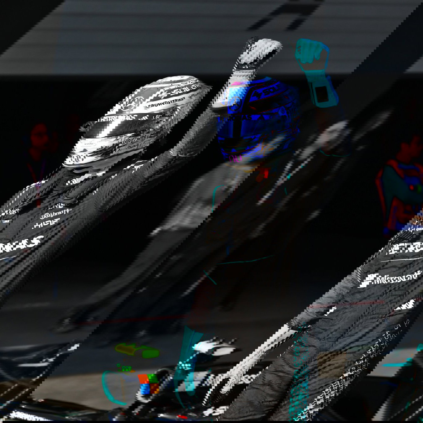 Russell celebrates his first-ever F1 sprint pole