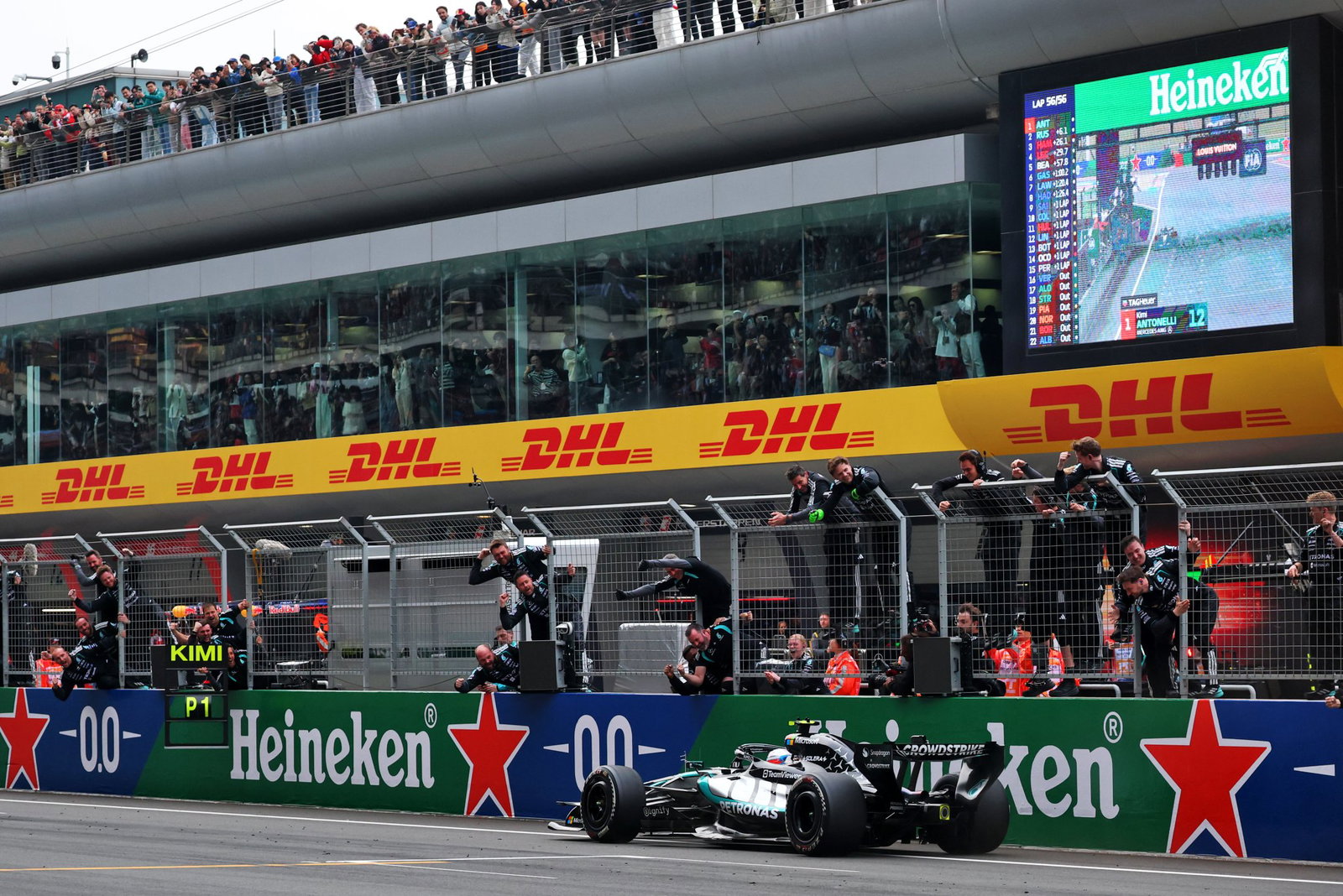The moment Antonelli sealed his first F1 win