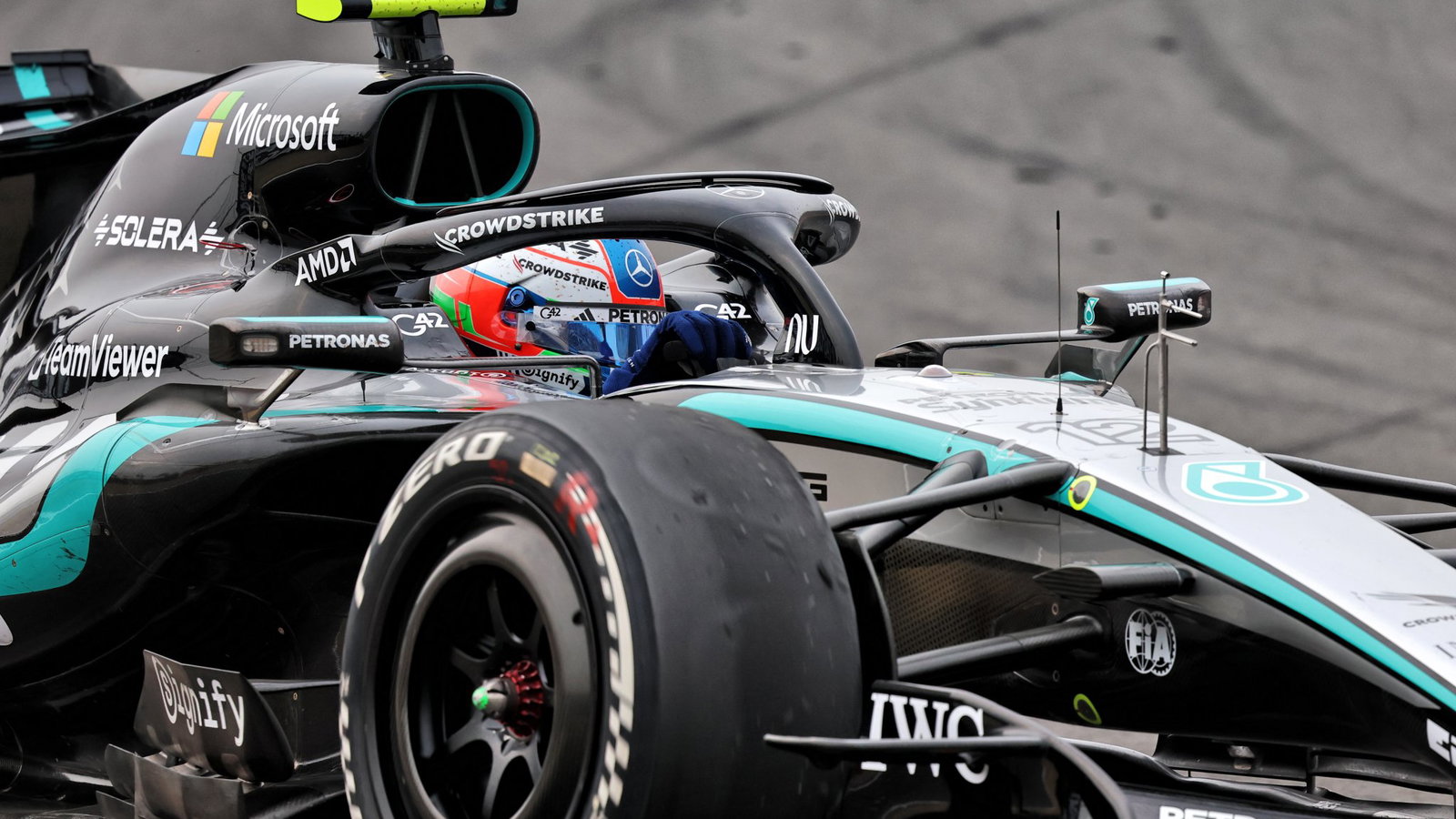 Antonelli headed another Mercedes 1-2