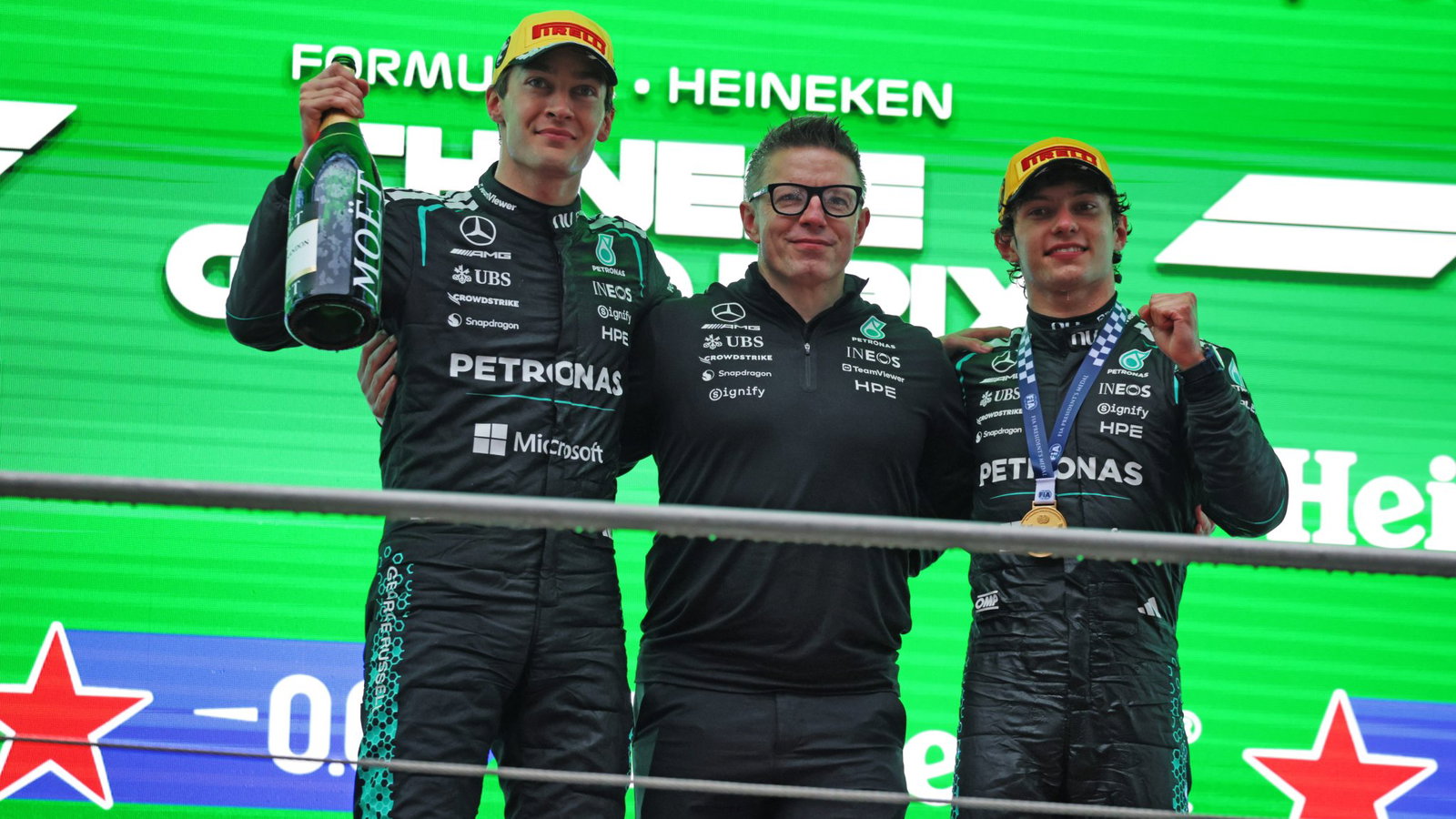 Russell is four points clear of Antonelli in the championship 