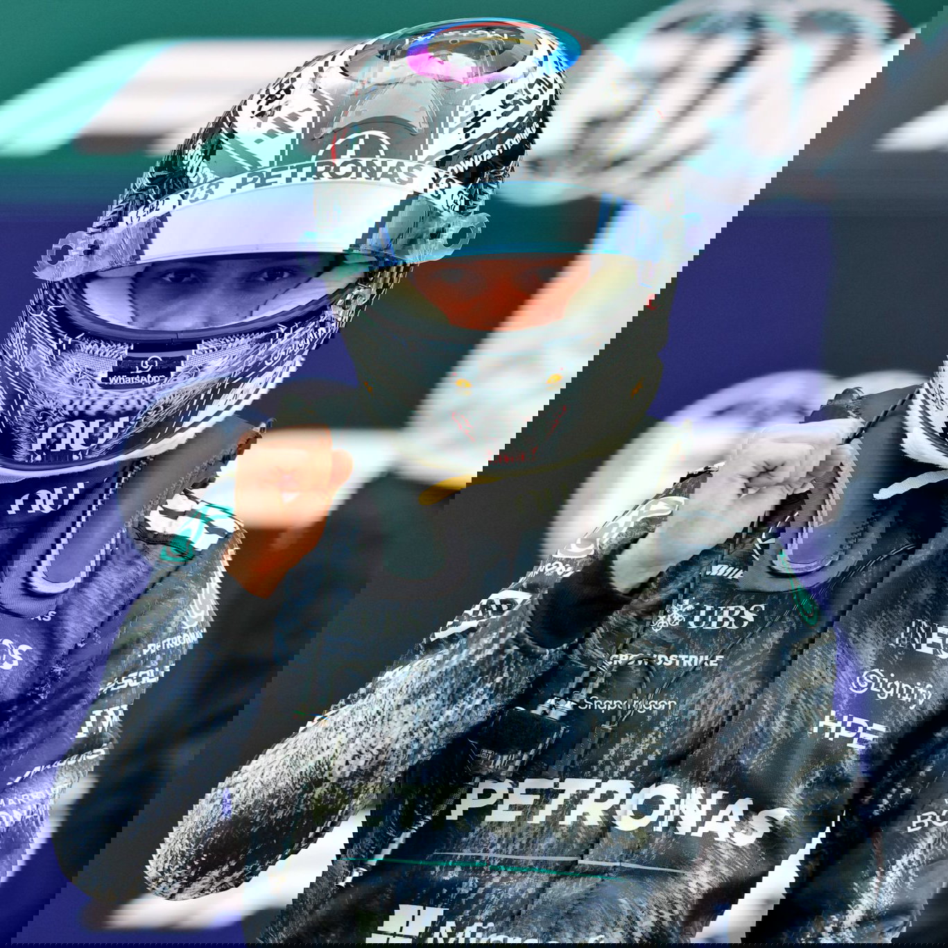 Antonelli celebrates his second F1 career pole position in Japan