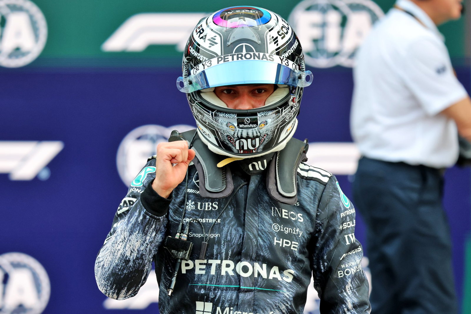 Antonelli celebrates his second F1 career pole position in Japan