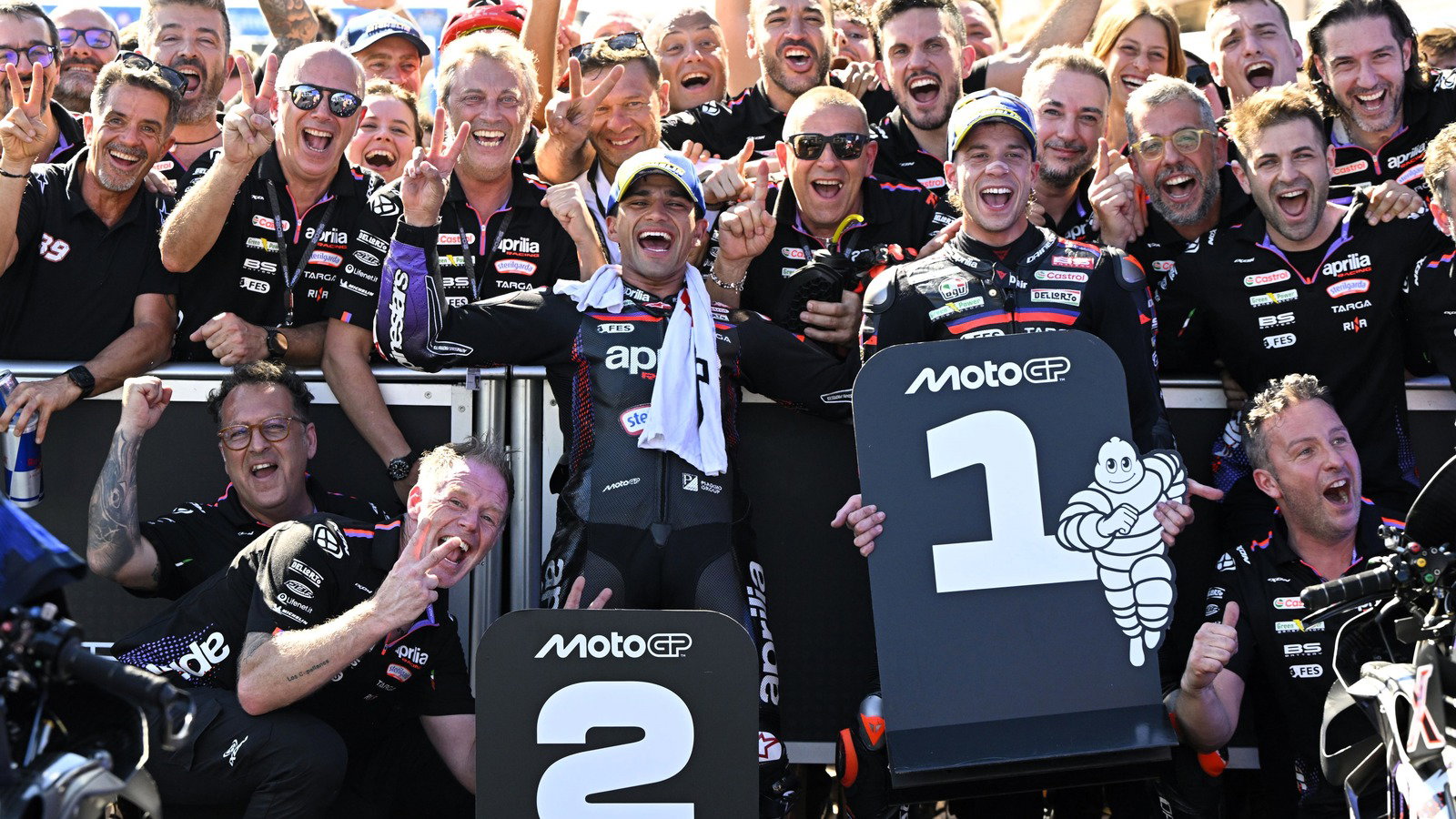 Marco Bezzecchi, Jorge Martin, Aprilia, 2026 US MotoGP.