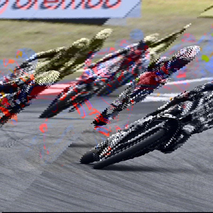 Marco Bezzecchi leads, 2026 US MotoGP.