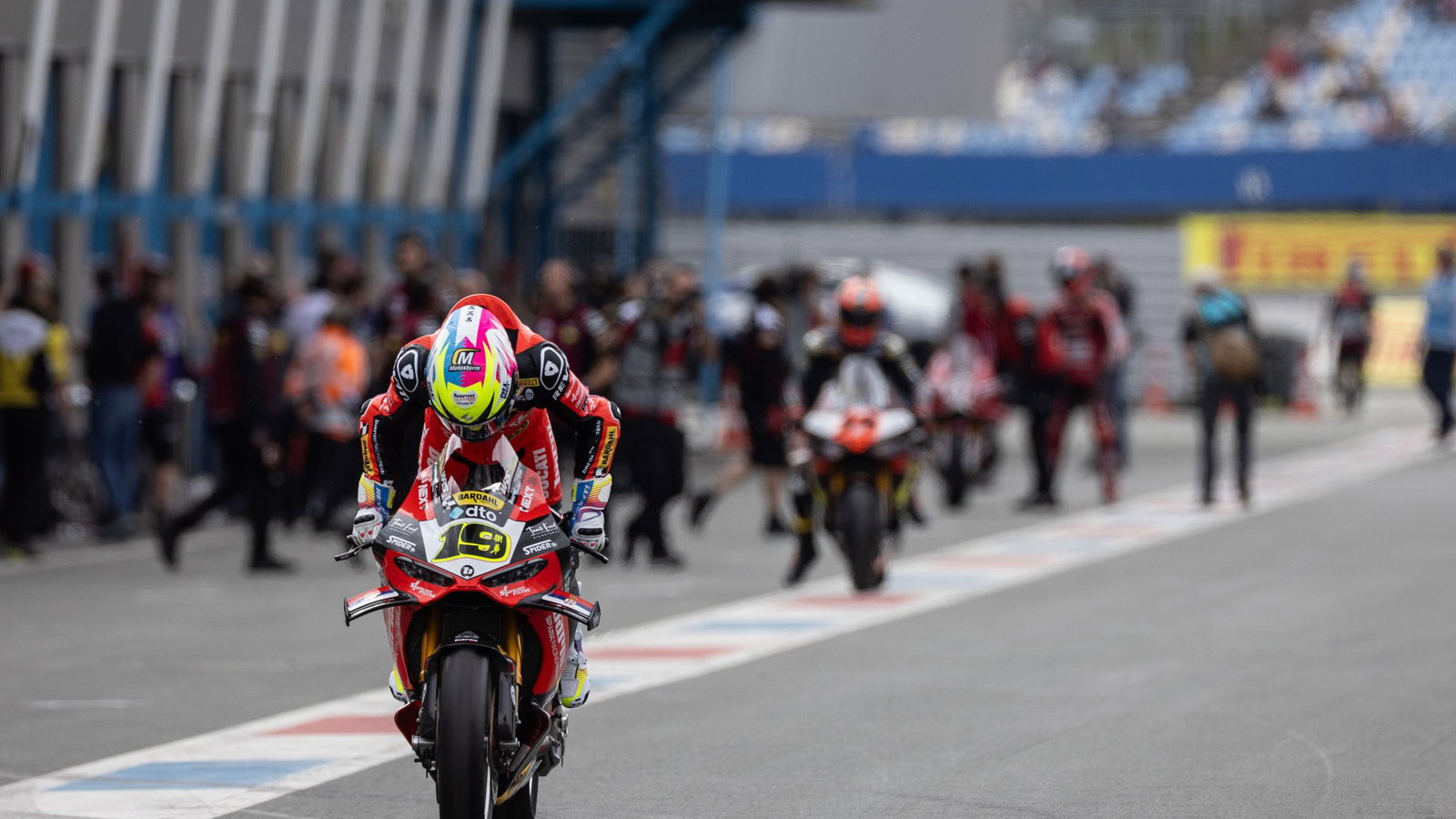 Alvaro Bautista, 2026 Dutch WorldSBK, pit lane exit. Credit: Gold and Goose.