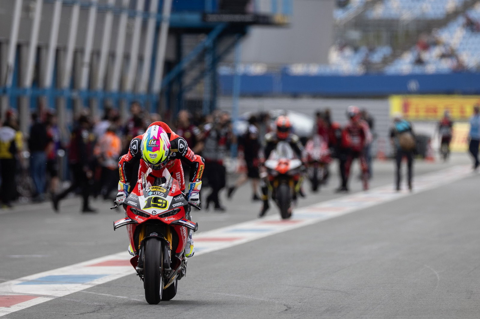 Alvaro Bautista, 2026 Dutch WorldSBK, pit lane exit. Credit: Gold and Goose.