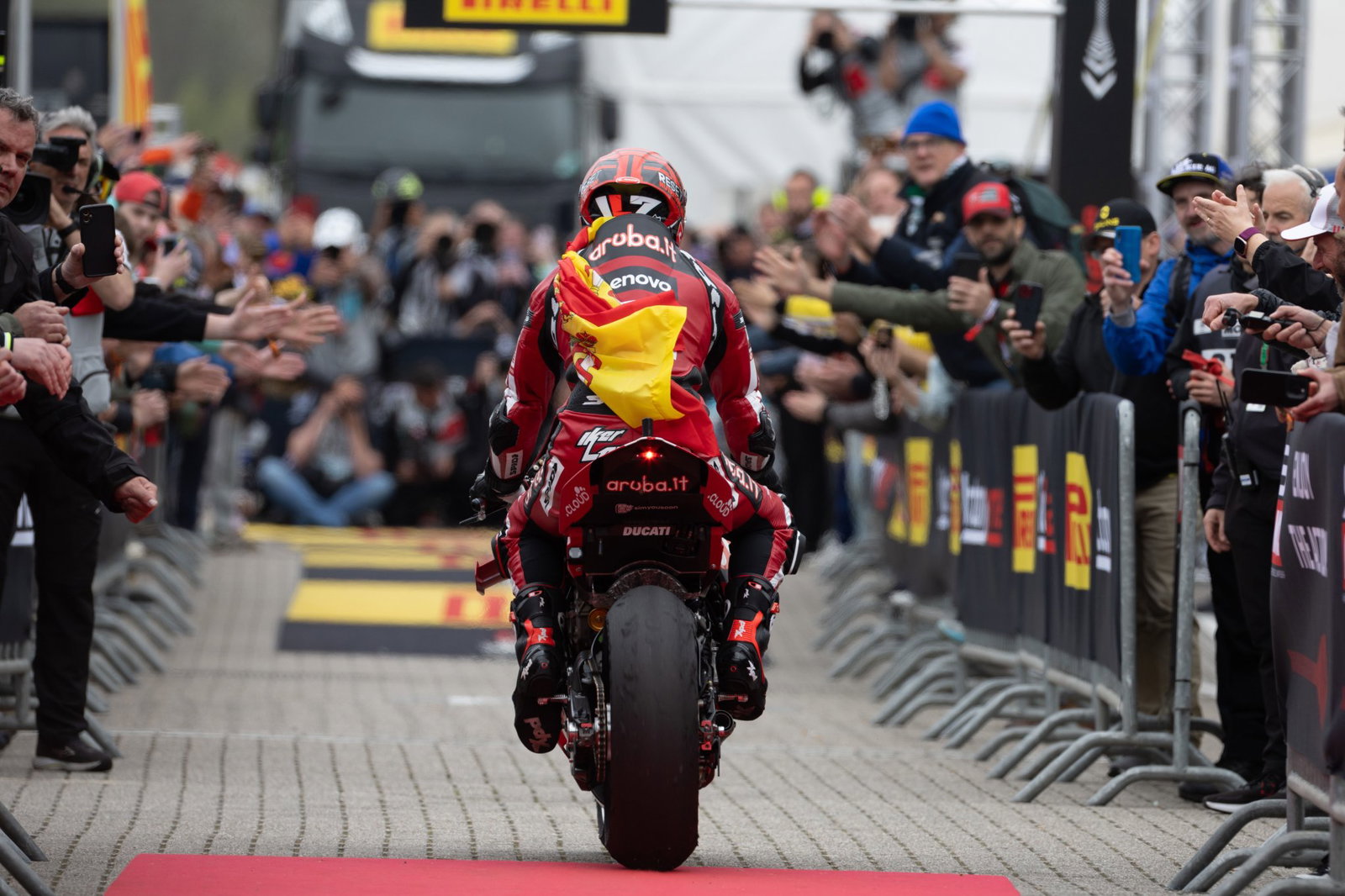 Iker Lecuona, 2026 Dutch WorldSBK, parc ferme. Credit: Gold and Goose.