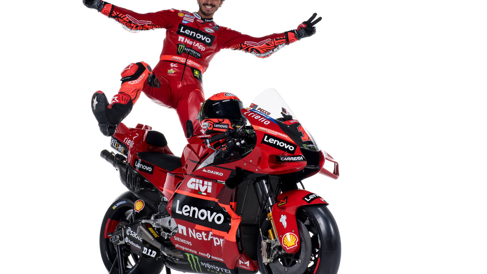 Francesco Bagnaia with Ducati GP23.