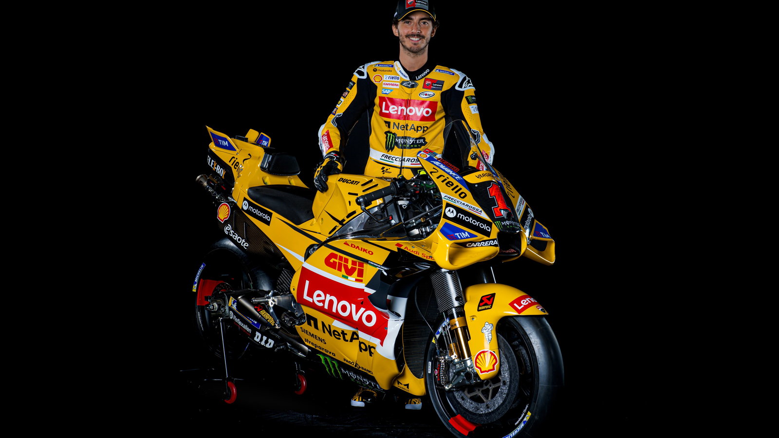 Francesco Bagnaia in Ducati yellow at Misano.