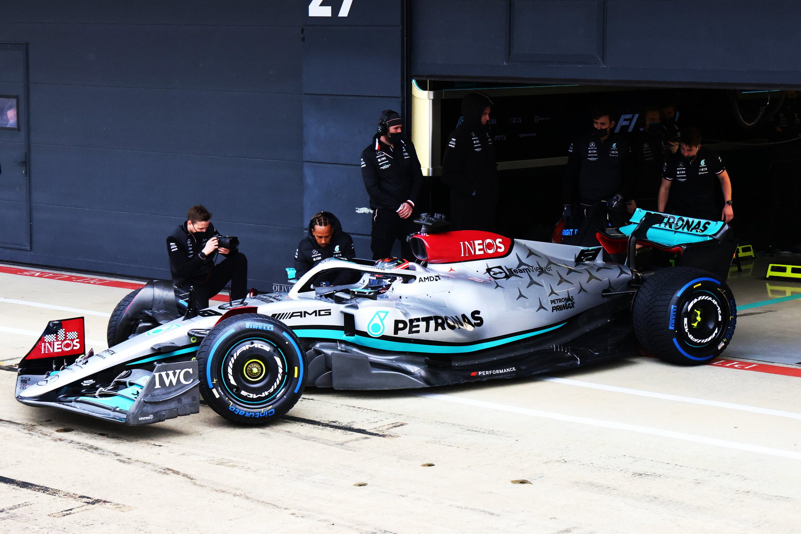 Mercedes W13 F1 car hits track for Silverstone shakedown