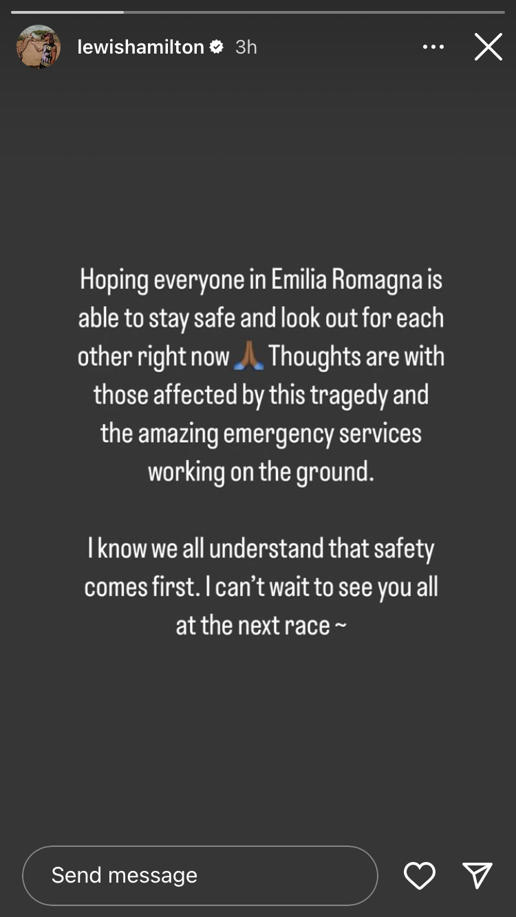 Emilia Romagna floods: Lewis Hamilton’s first words about the cancelled F1 Emilia Romagna Grand Prix