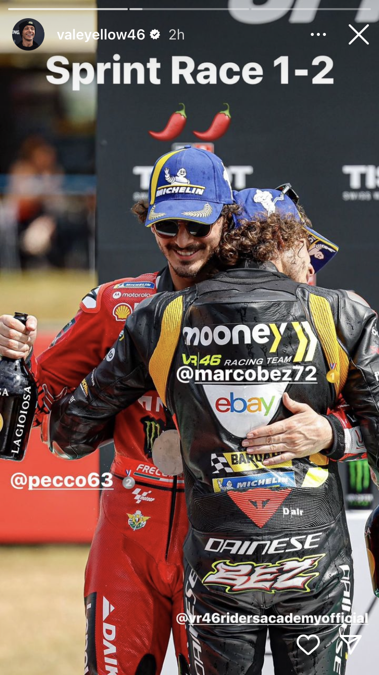 Valentino Rossi's instant reaction to the VR46 Academy 1-2 at Dutch MotoGP
