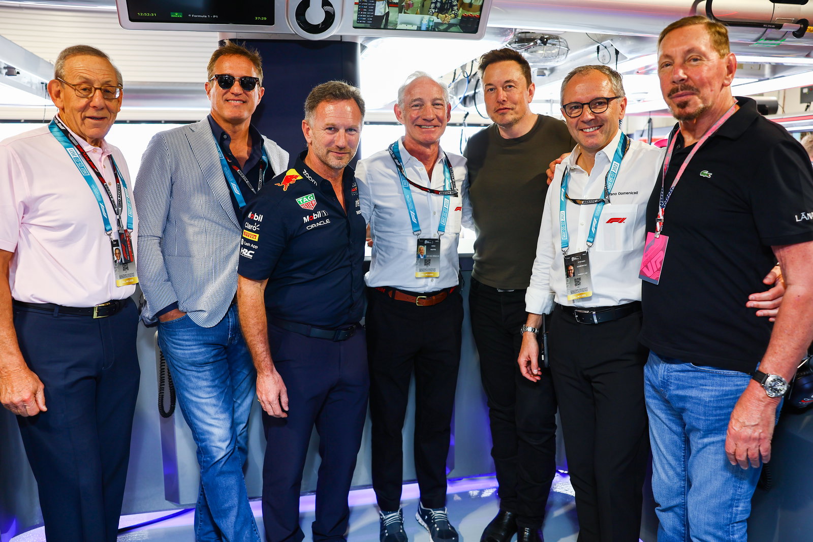 Billionaire spotting: Elon Musk hangs in Red Bull garage and Jeff Bezos joins McLaren pit wall at F1 Miami GP