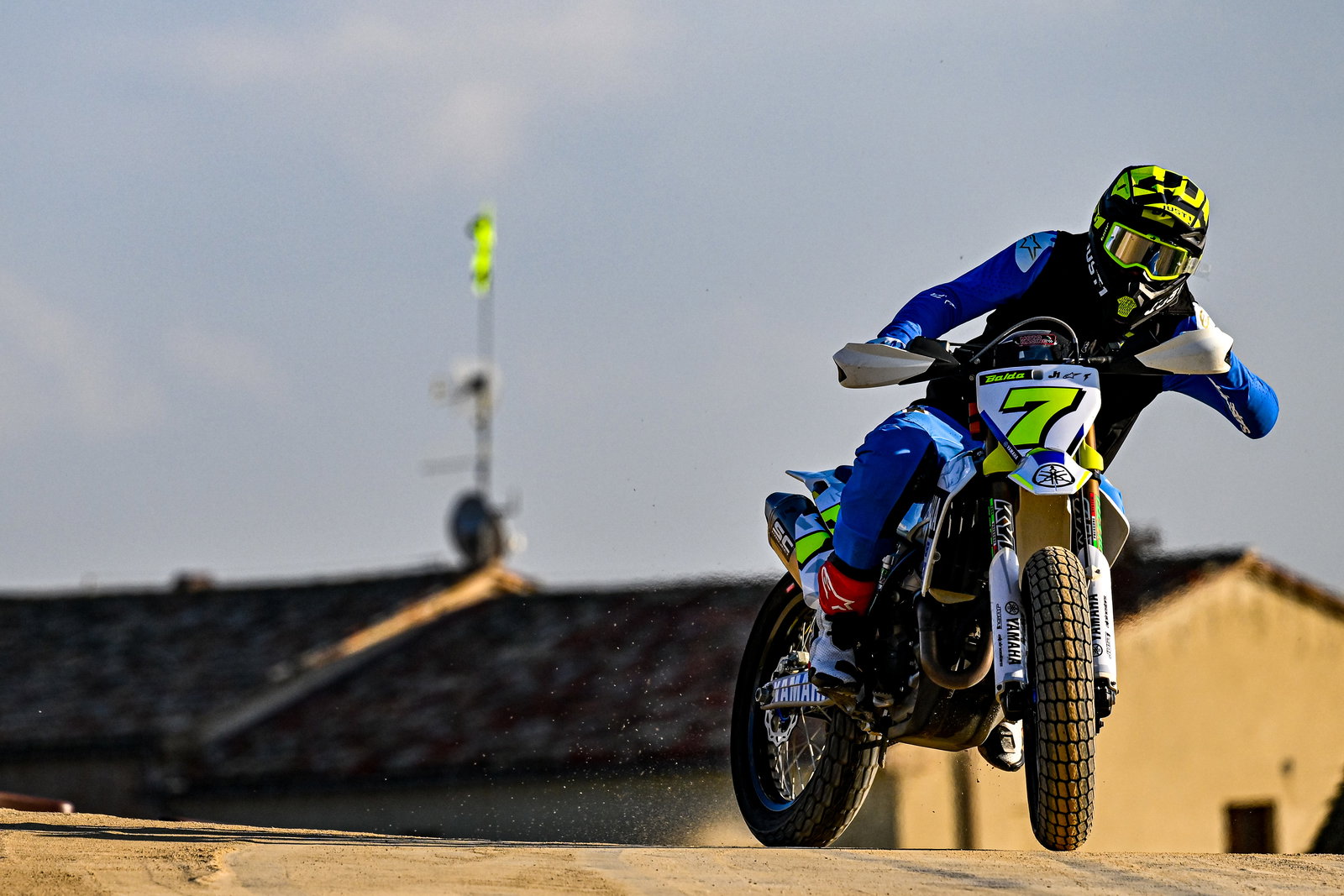 Lorenzo Baldassarri on his way to victory with Elia Bartolini in the 2022 100km of champions at the VR46 ranch