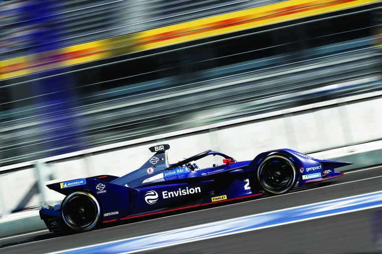 Brendon Hartley in action as Porsche completes second Formula E test