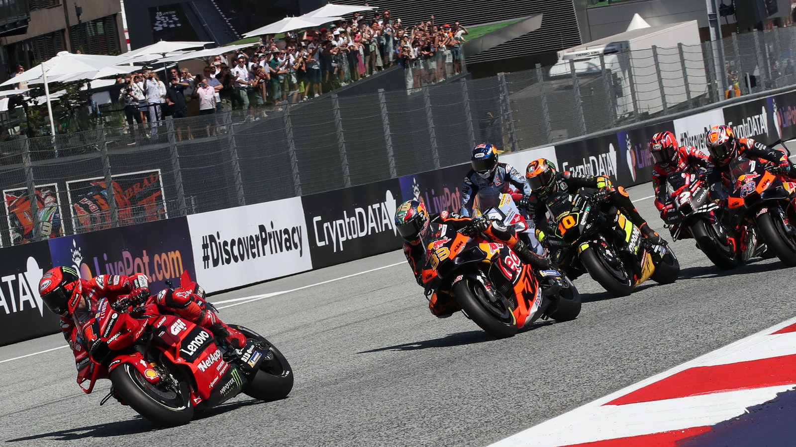 Francesco Bagnaia leads Austrian MotoGP