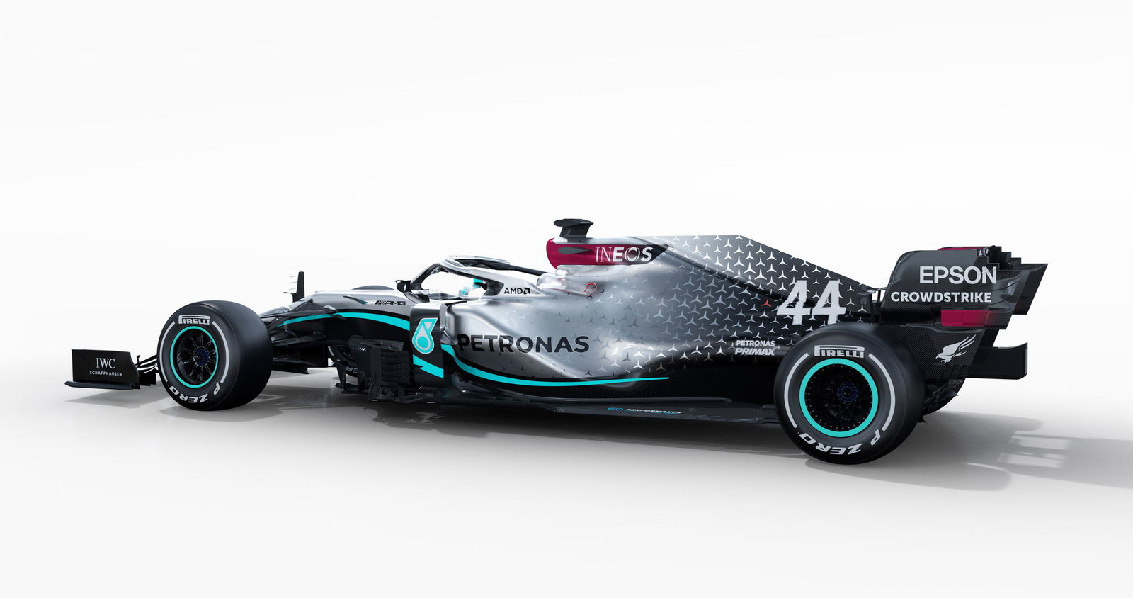 Mobil Mercedes 'W11 F1 membuat debut trek di Silverstone