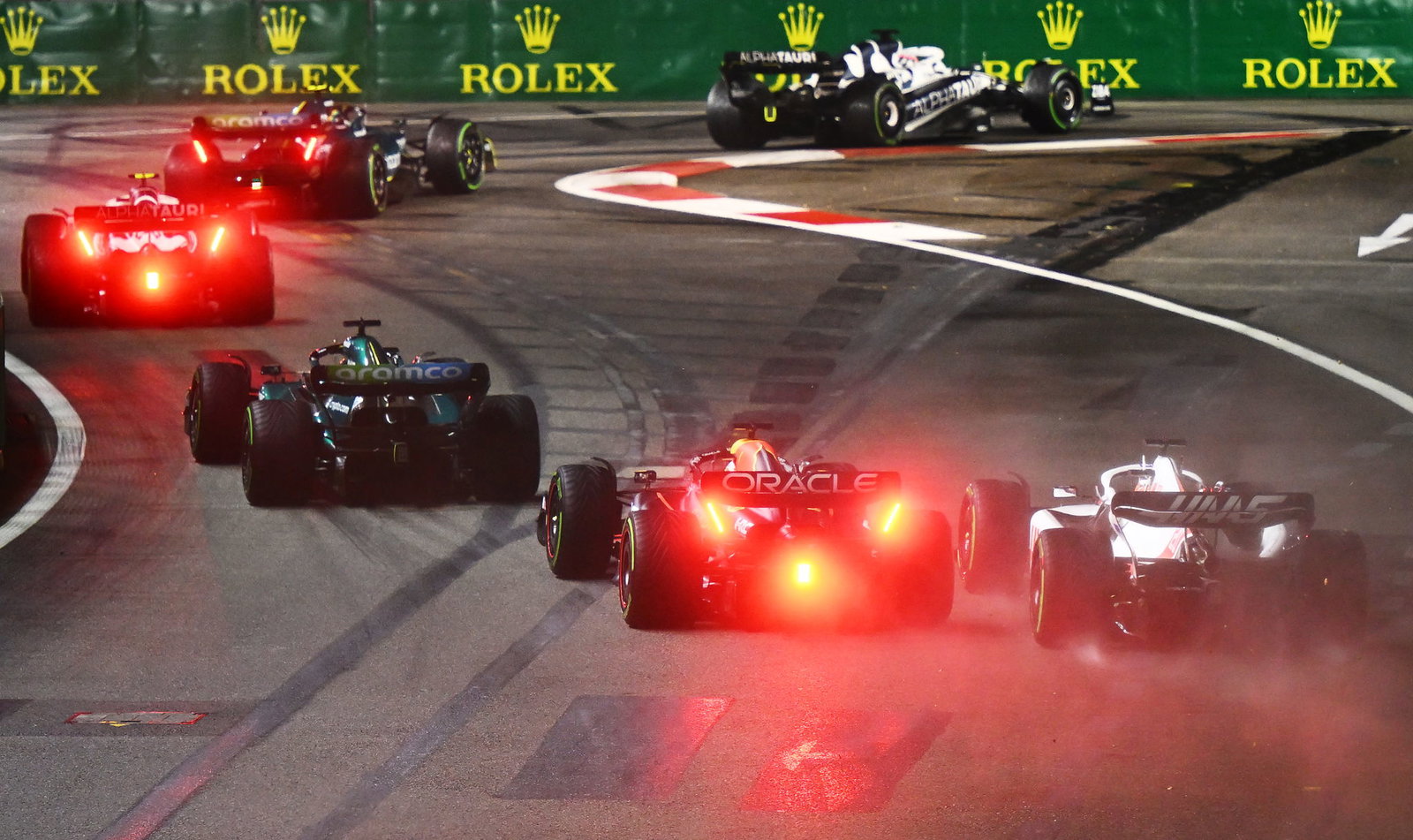 F1 Singapore GP: Sergio Perez wins wet and wild race as Max Verstappen waits for F1 2022 title