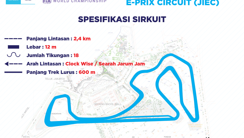 Layout Jakarta International E-Prix Circuit