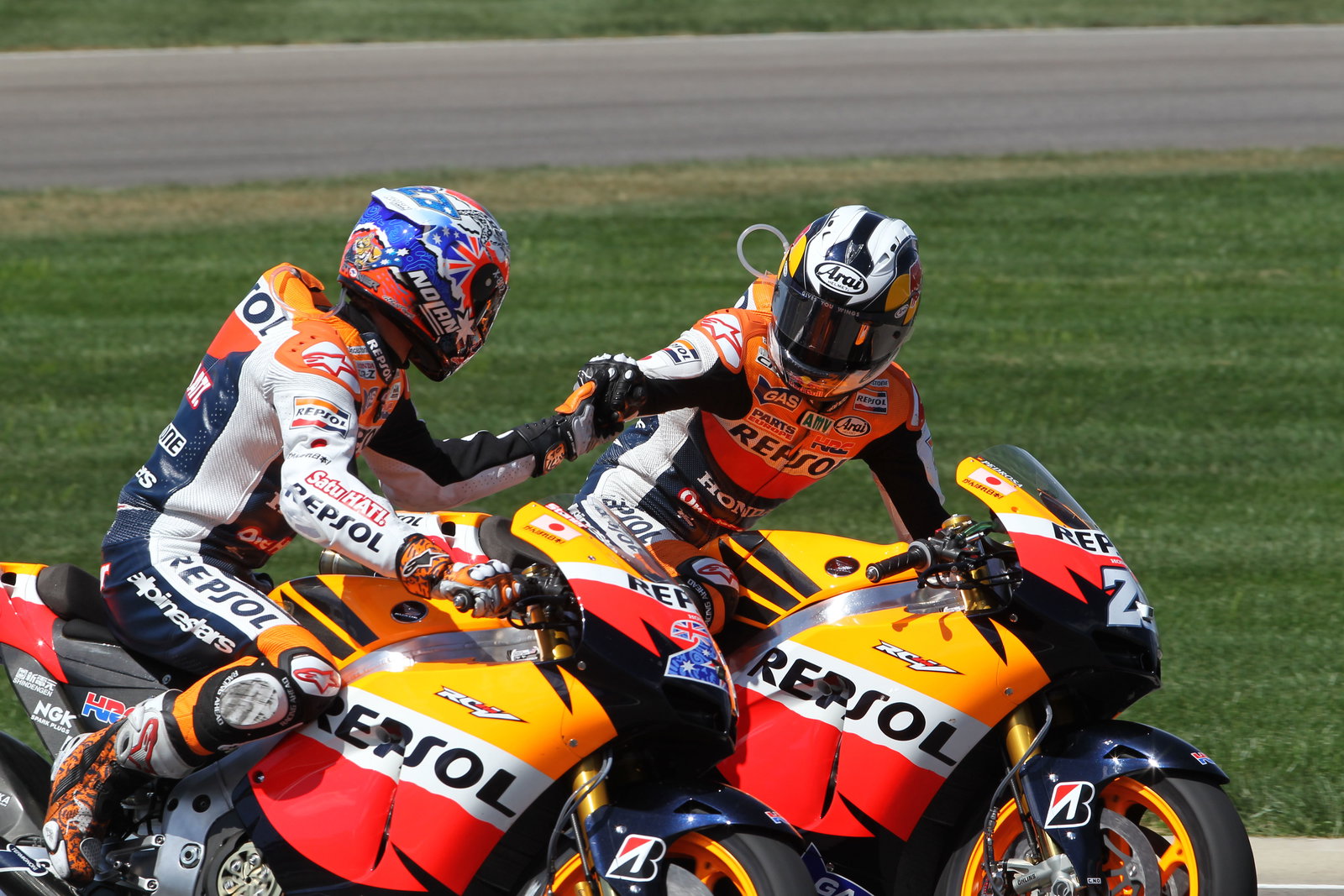 Stoner and Pedrosa, Indianapolis MotoGP 2011
