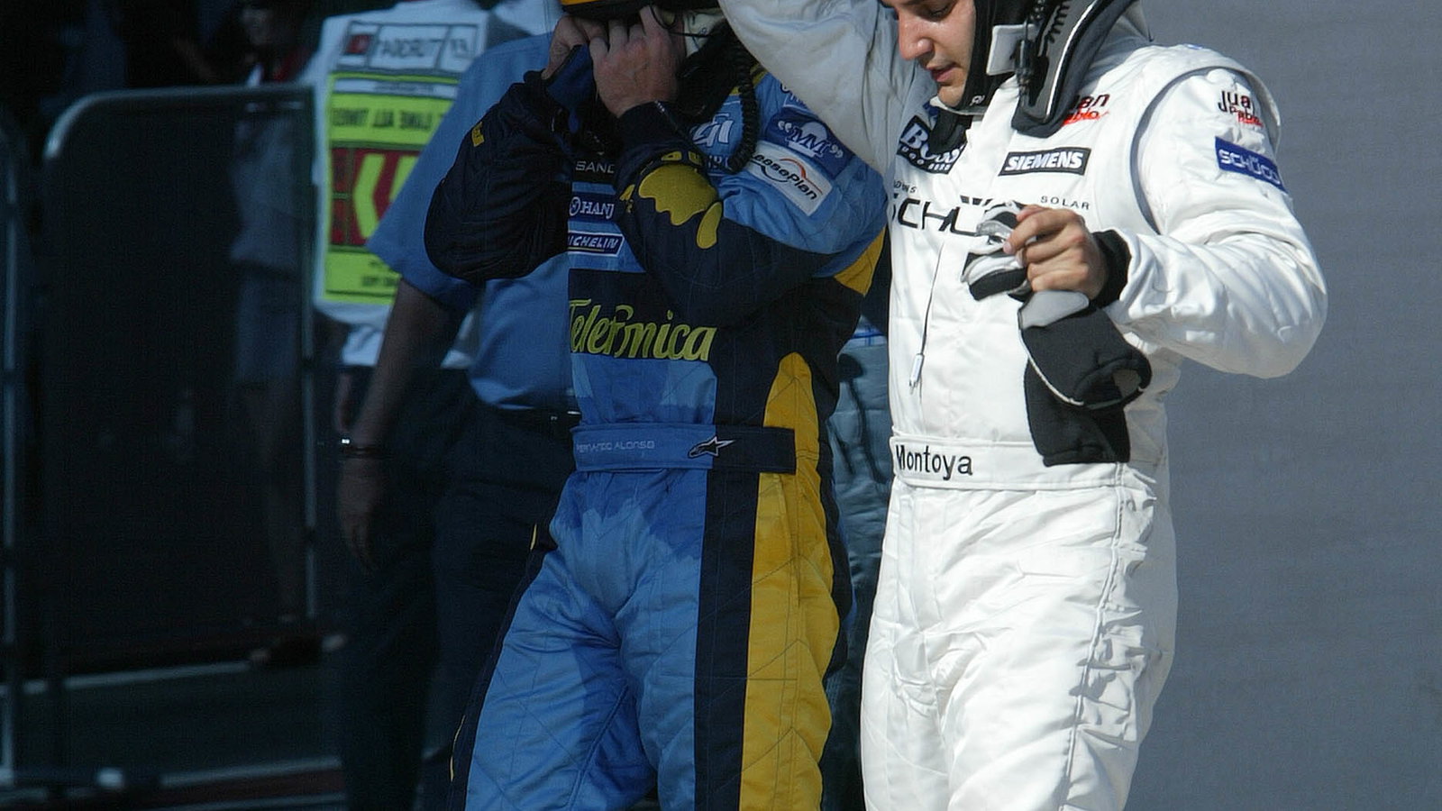 Fernando Alonso and Juan Pablo Montoya