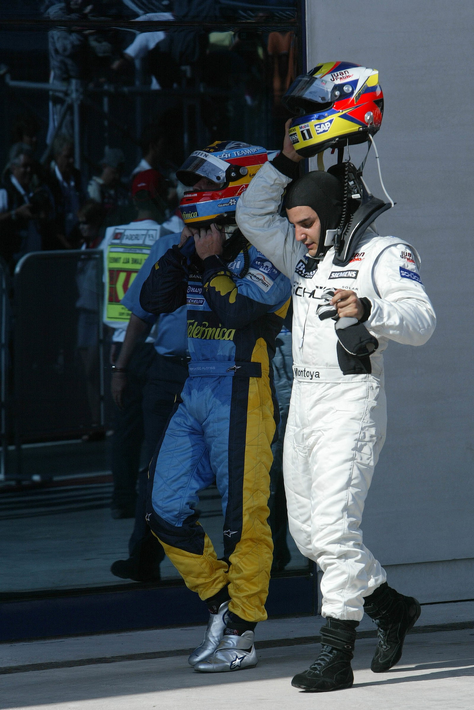 Fernando Alonso and Juan Pablo Montoya