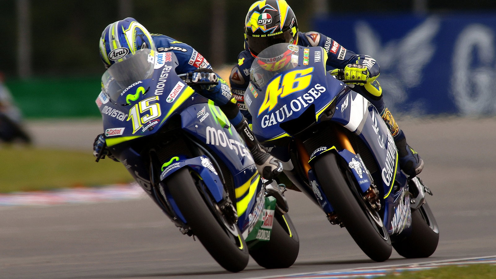 Rossi, Gibernau, Czech MotoGP Race 2005