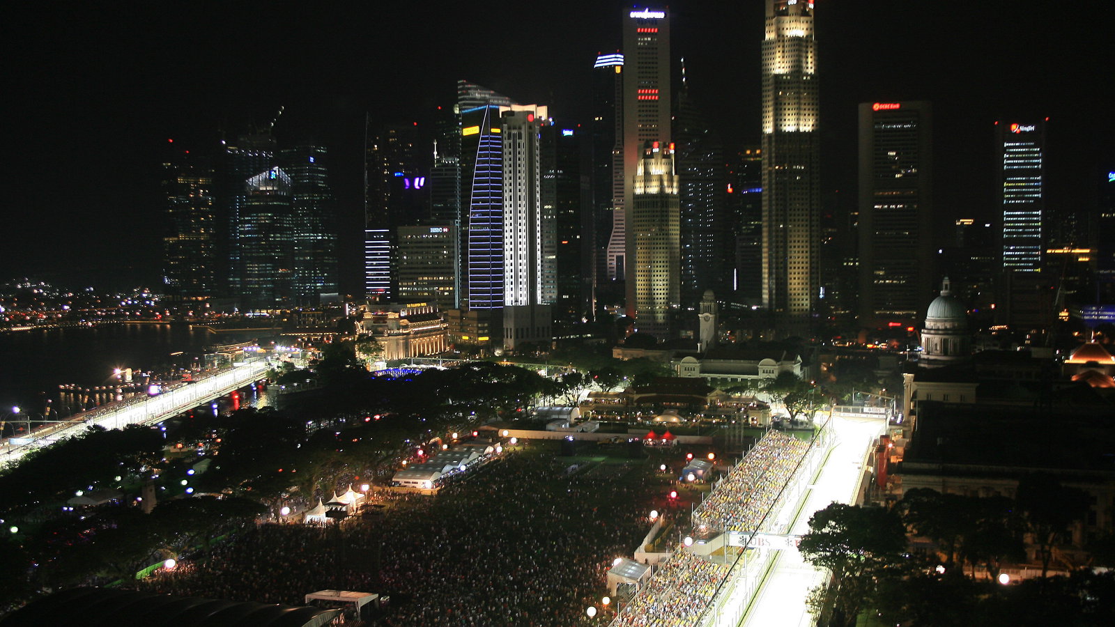 24.09.2011- Qualifying, View of Marina Bay Street Circuit
