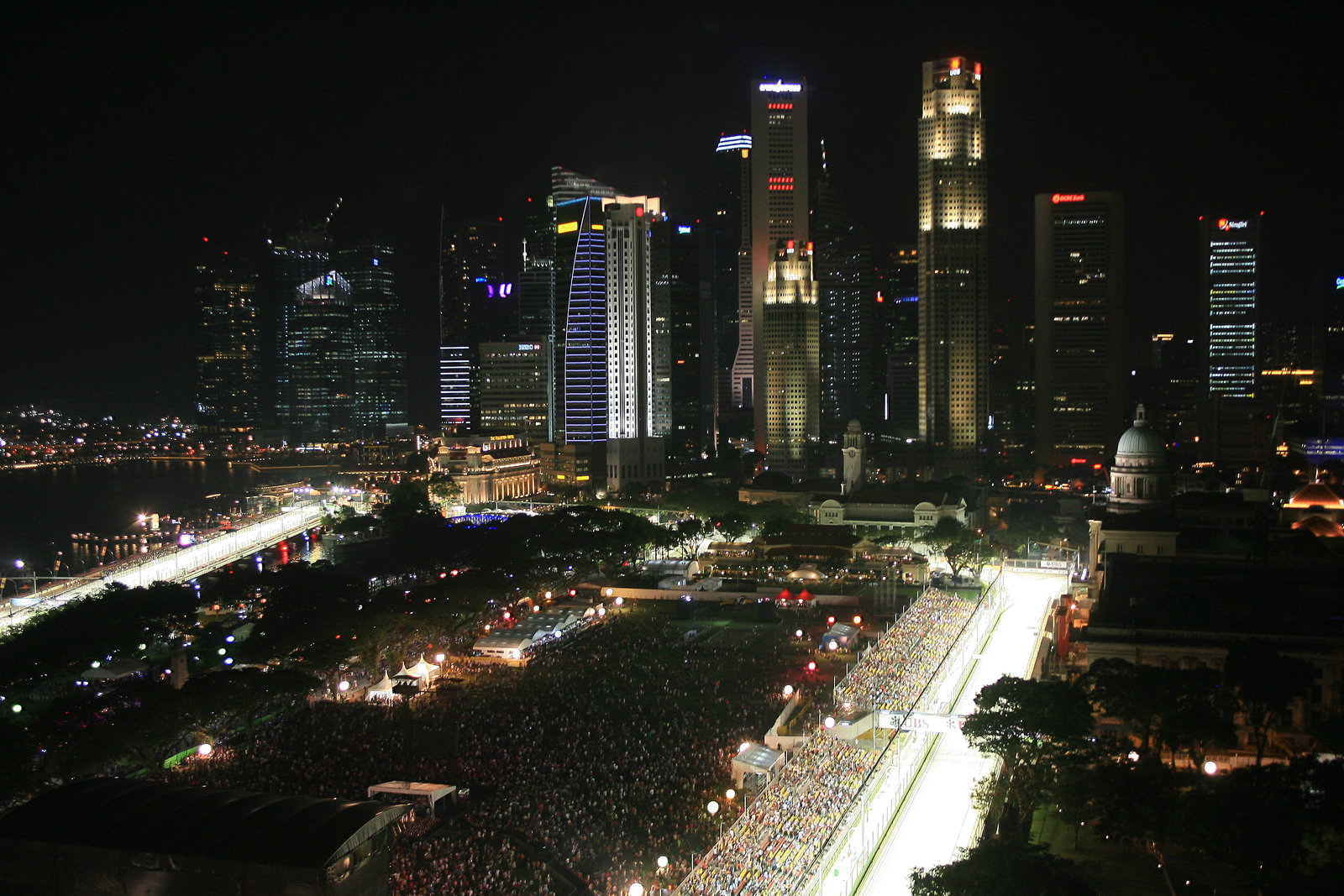 24.09.2011- Qualifying, View of Marina Bay Street Circuit