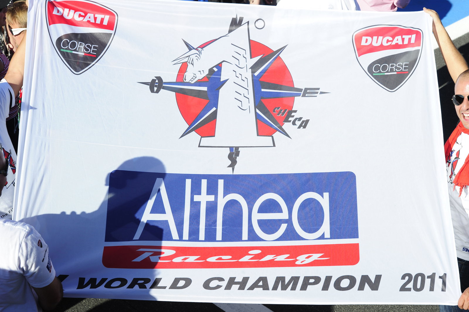 Checa, banner, French WSBK Race 2 2011