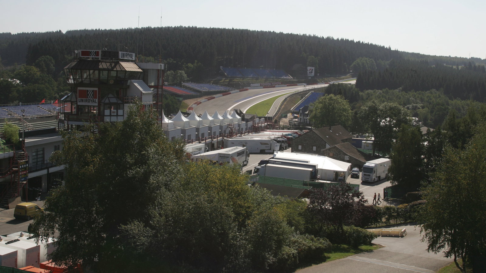 A scenic view of Eau Rouge and the Spa circuit