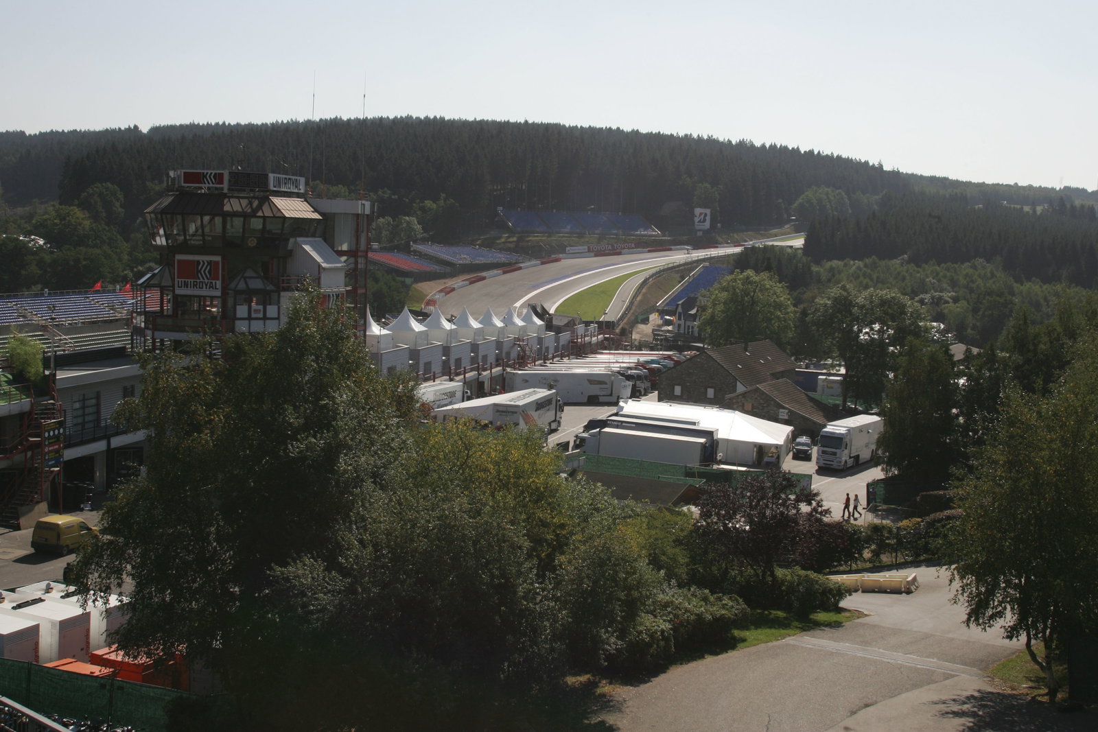 A scenic view of Eau Rouge and the Spa circuit