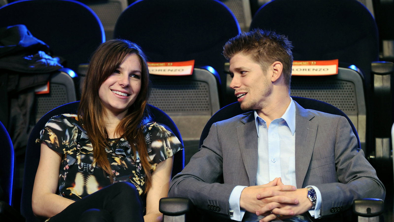 Adriana and Casey Stoner, MotoGP Award Ceremony, Valencia MotoGP 2011