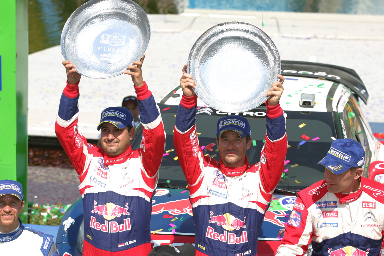 Podium, Sebastien Loeb (FRA) Daniel Elena (MON), Citroën DS3 WRC, Citroën Total World Rally Team